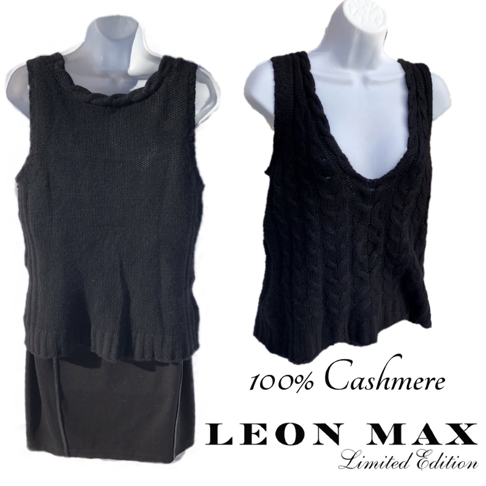 Leon Max Limited edition 100% cashmere deep V top 719